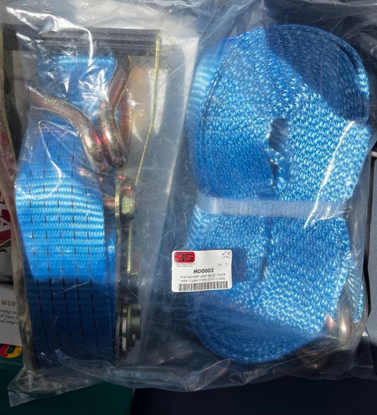  4 Ratchet Straps 5t Hook 10mtr 