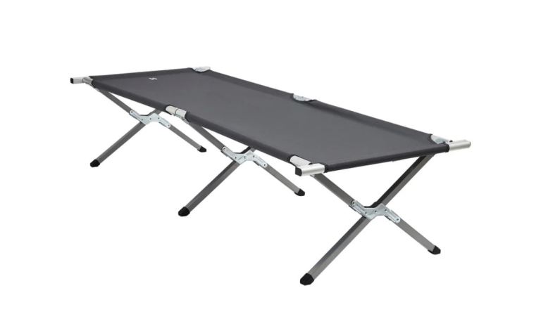 2x Camping bed folding aluminium camp fishing