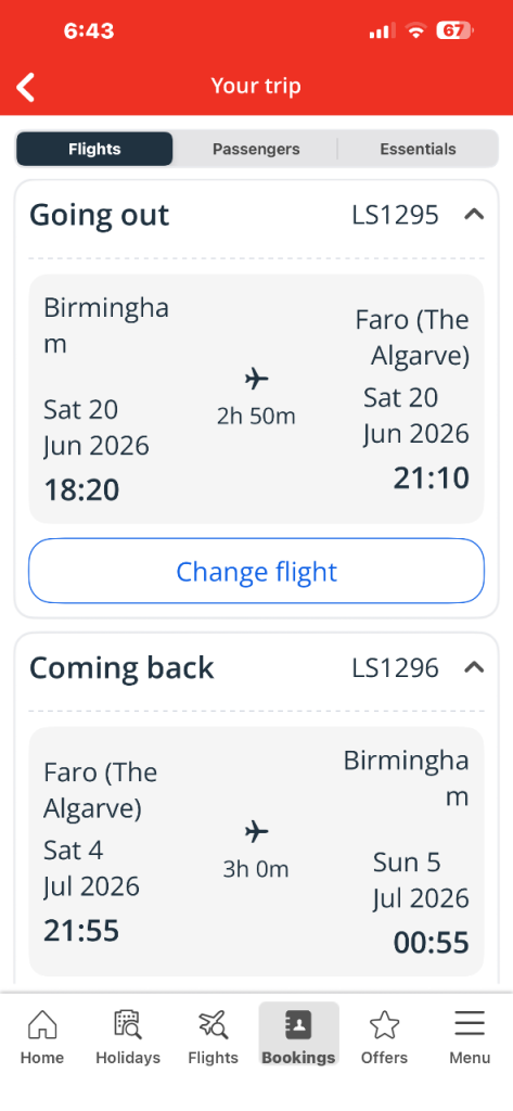 Birmingham /Faro flights return