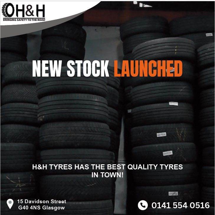 H&H Tyres Deals in Quality Part Worn & New Tyres Fitting Available Glasgow