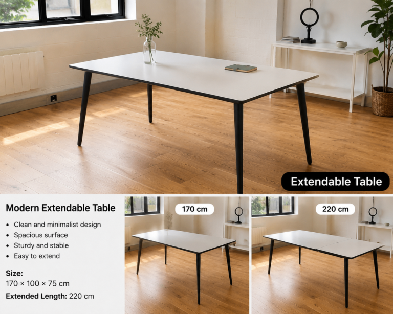Modern Extendable Table (170\220*100 *75)