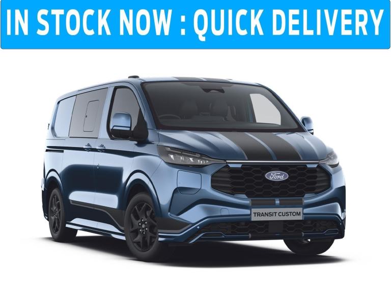 NEW Ford Transit DCIV SPORT 320LWB L2 H1 2.5L 232PS PHEV AUTO in Chrome Blue
