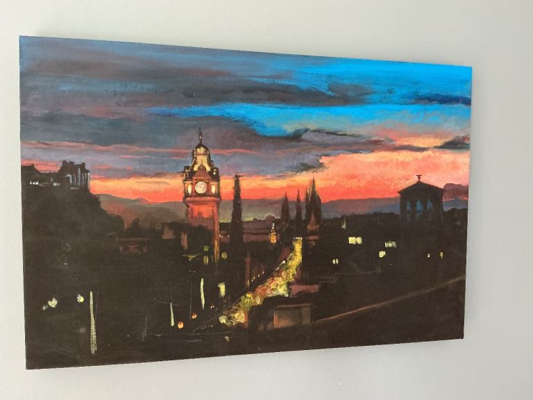 Edinburgh City Centre from Calton Hill Painting on Canvas