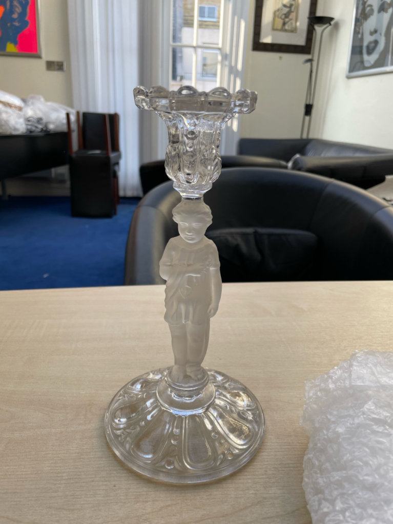 BACCARAT Crystal Cherub/ Putti Candlestick PERFECT CONDITION ‼️