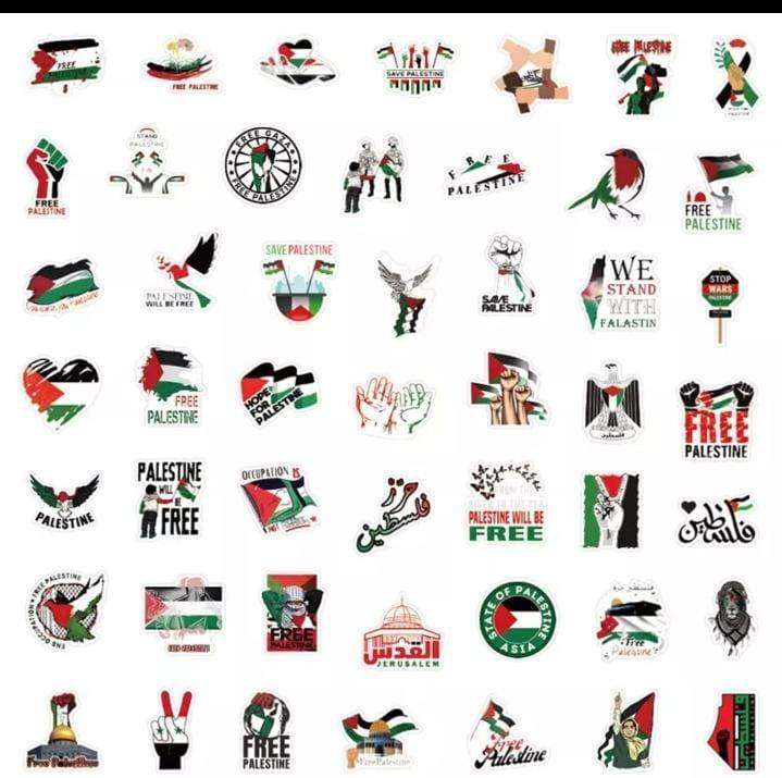 10 Free-Palestine Gaza Aqsa Flag Decorative Stickers