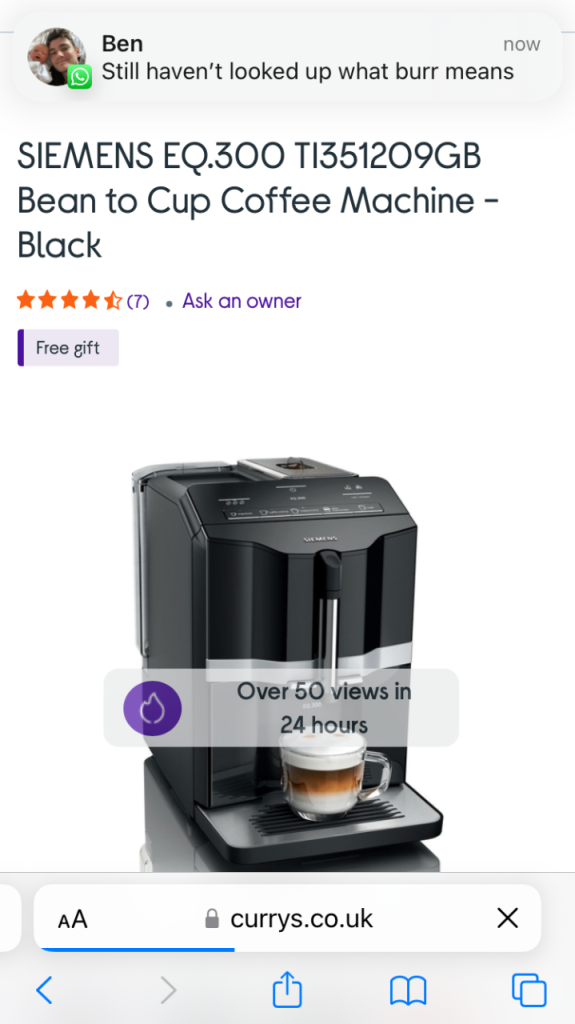 Siemens EQ300 Coffee Machine