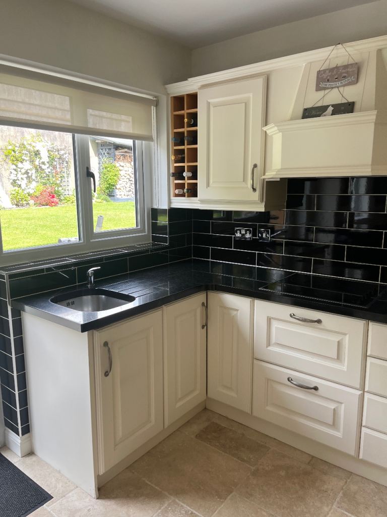 Black granite kitchen worktops