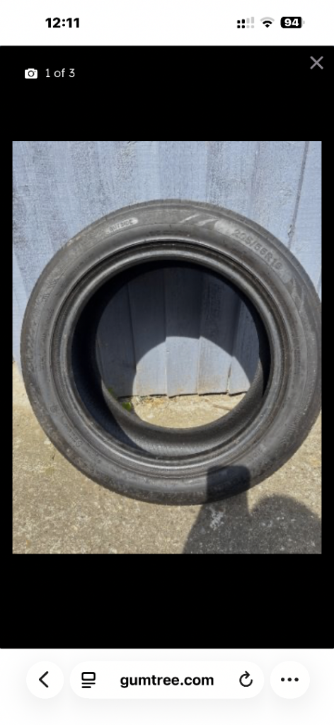 205 55 R16 91V tyre must look 4mm remaining