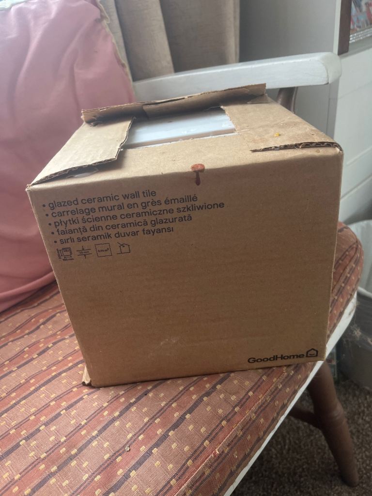 image for Box of white ceramic tiles 