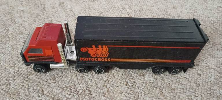 Classic Plastic Toy Lorry with Motocross Trailer