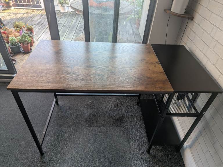 CubiCubi Home Office Desk with Side Storage Shelves - Excellent Condition Like New