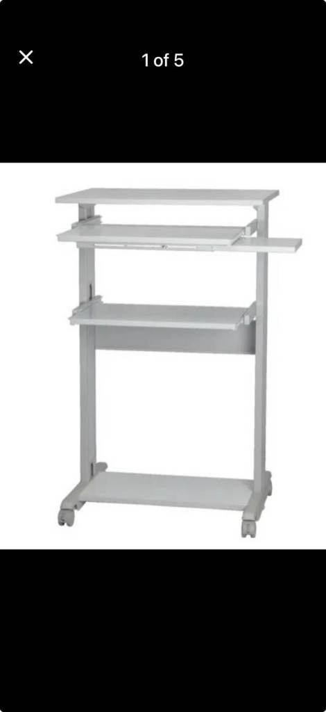 standing Computer Desk on Wheels 