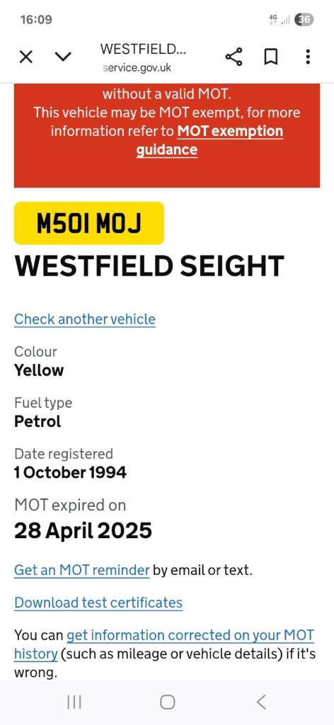 Westfield, OTHER BRITISH, 1994, 3949 (cc)