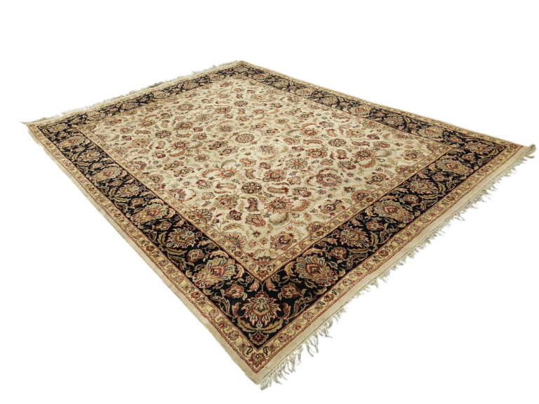 Large 10ft 6"x 8ft Hand-knotted 100% Wool Jaipur Rug with Agra floral design.