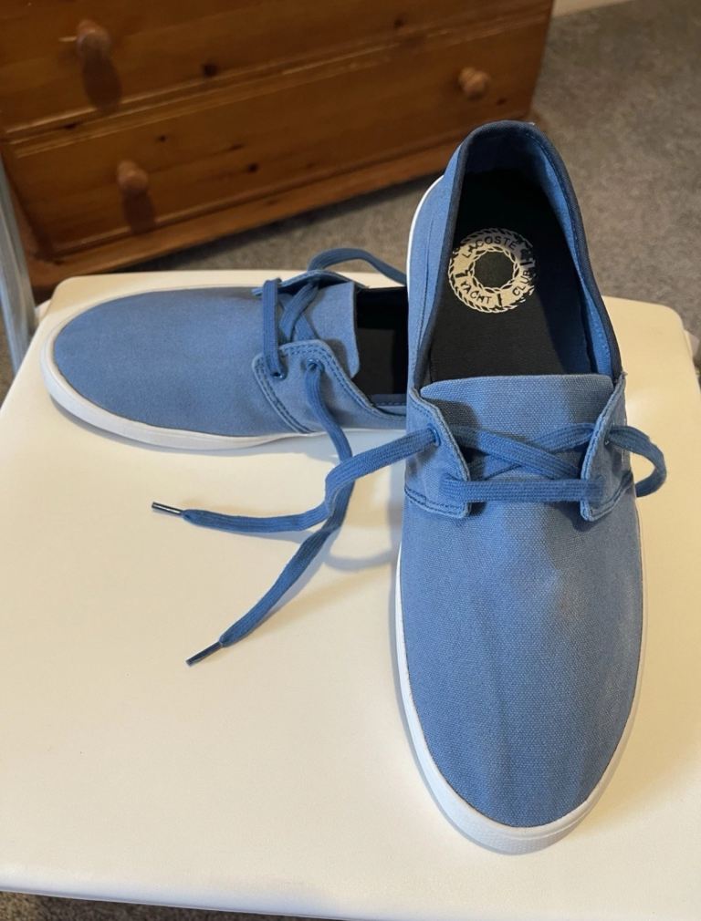 image for Lacoste Marice Leisure Smart Canvas Mens Summer Sneakers in Light Blue Size 9 UK