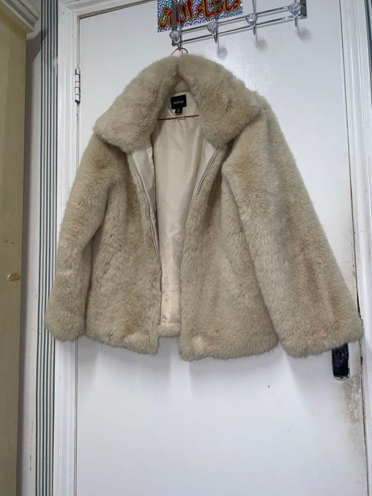Boohoo Faux Fur Coat Size 8