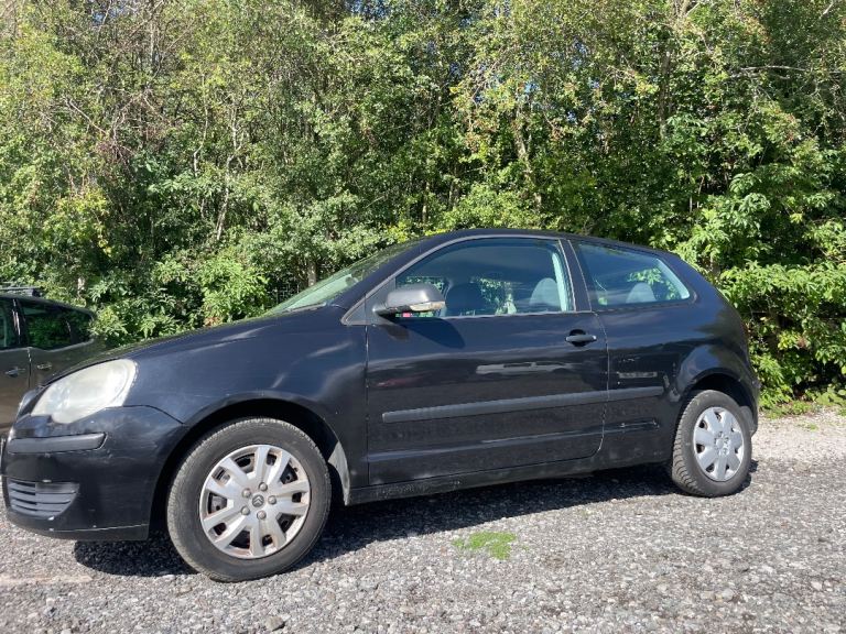 VW POLO  1.2 E PETROL 08 REG 3 DOOR BLACK 94707 MILES SERVICE HISTORY MOT MARCH 11TH 2027 