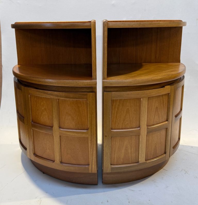 Matching pair of Nathan Mid-Century Teak Corner Cabinets / Storage Corner Units 