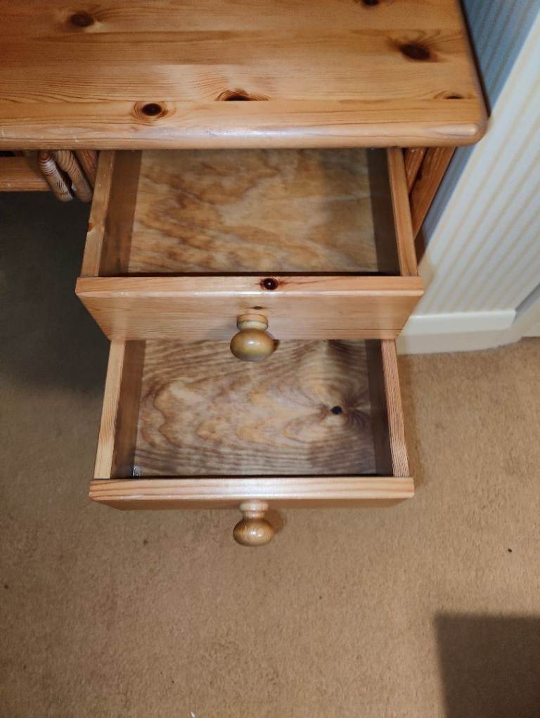 Solid pine wood desk.