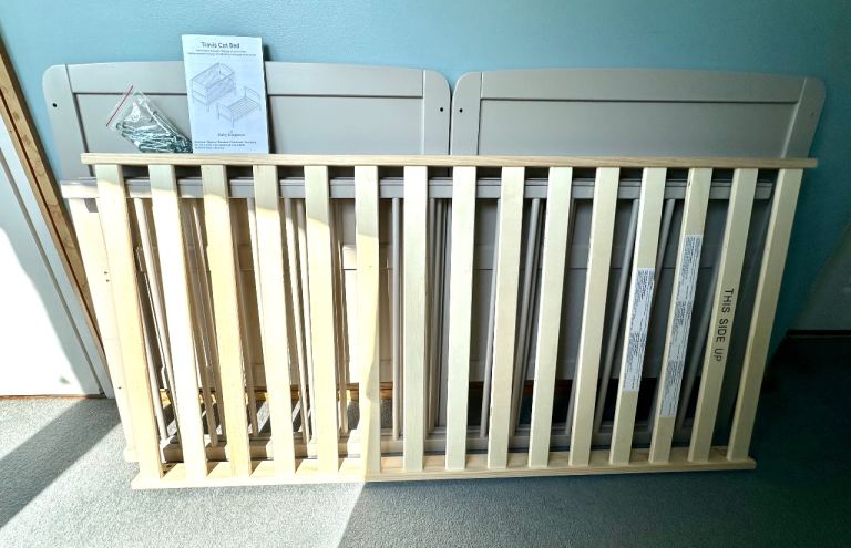 Travis Cot Bed – Grey Wood, Unassembled
