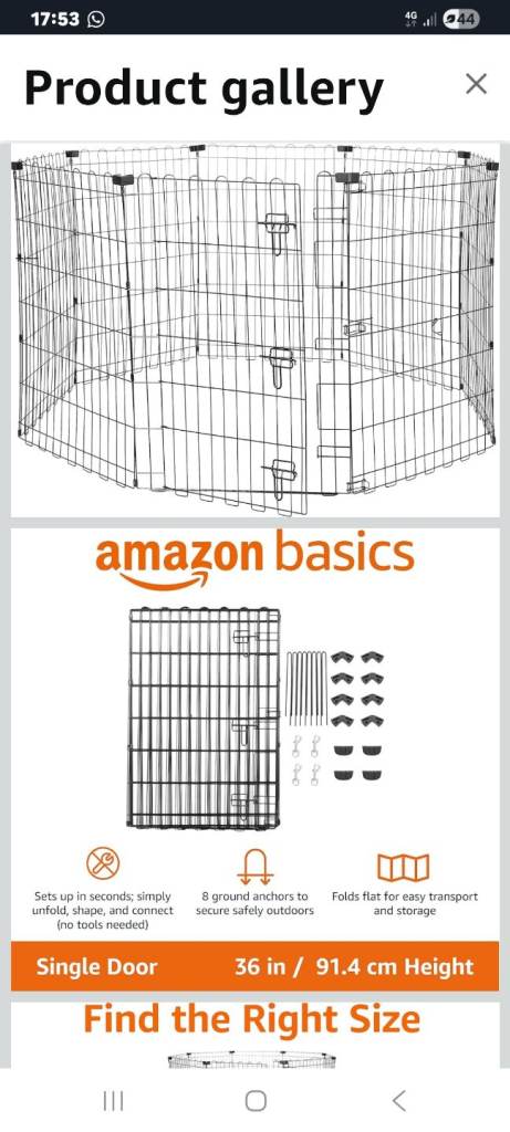 Dog excercise run and playpen 