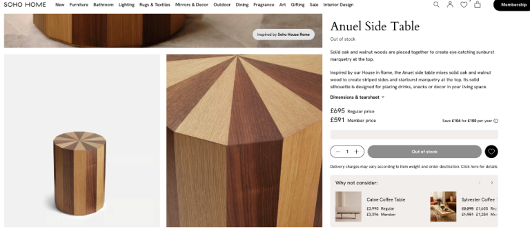 Soho home Anuel Side Table