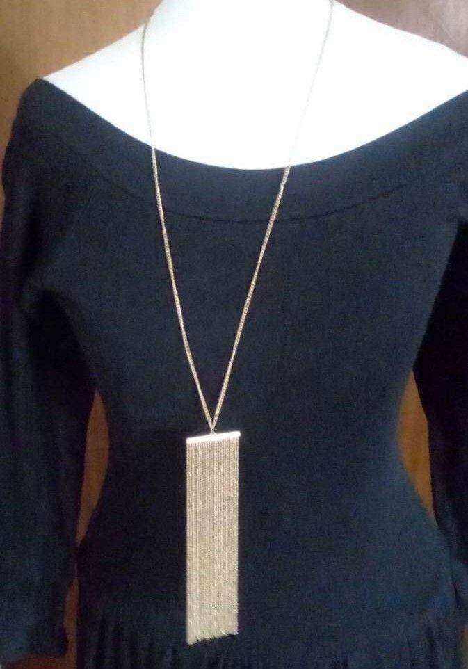 Black Off the Shoulder Bardot 3/4 Length Sleeves Dress.Size 8.POST OR COLLECT!