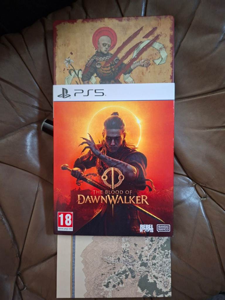 Blood of the dawnwalker ps5  with steel book case,map 