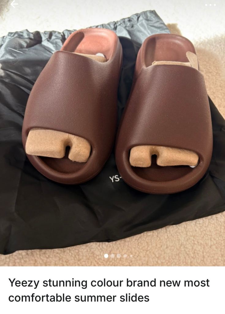 Fudge Chocolate Yeezy bouncy slides brand new UK size 3 US 5 extremely comfortable 2026 collection
