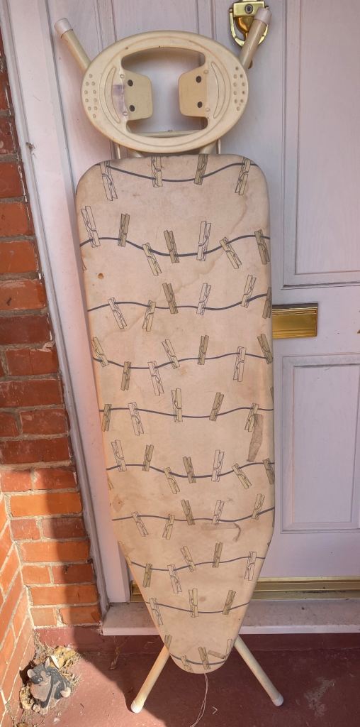 Cream Ironing Board with Clothes Peg Cover 