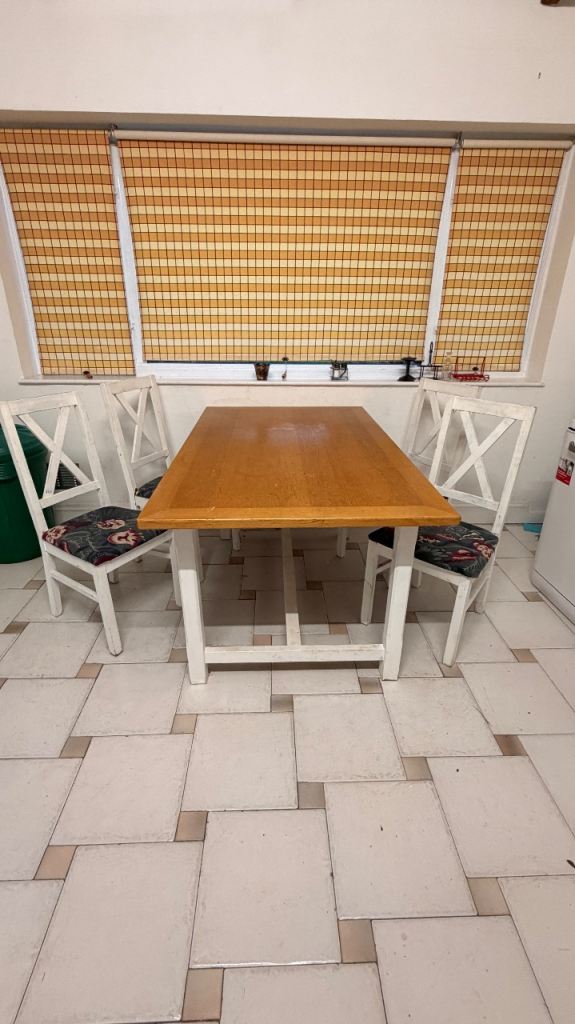 HOUSE CLEARANCE - Wooden dining table and 4 chairs