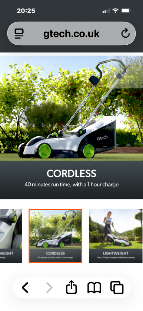 G Tech lawnmower