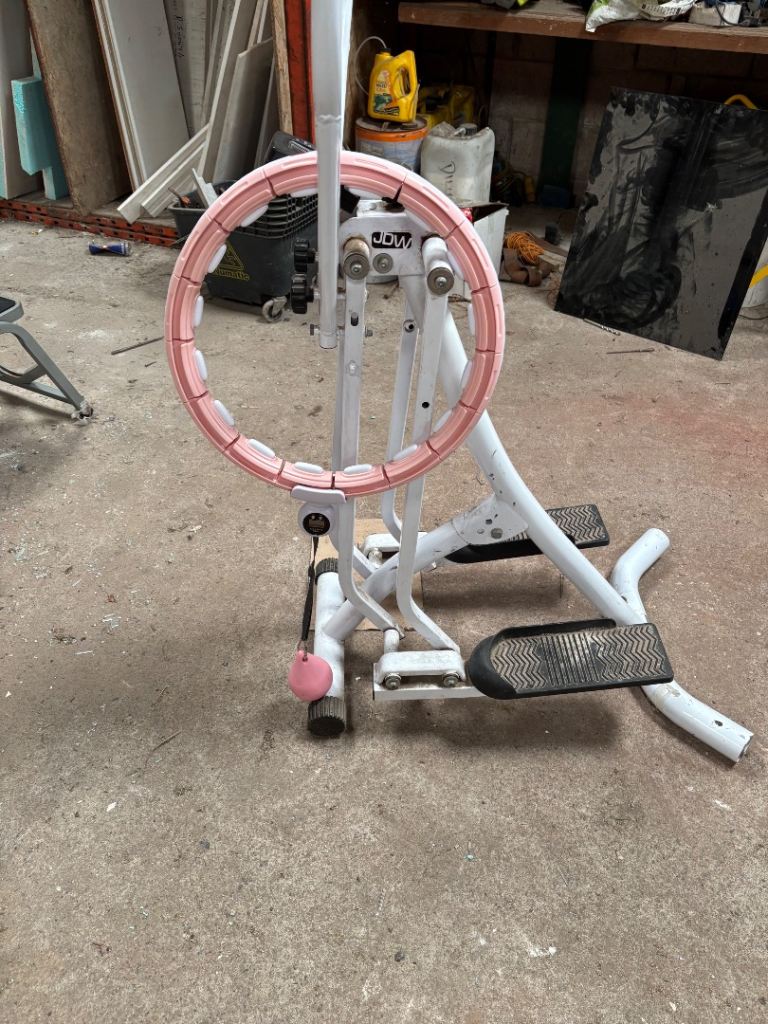 Walking exercise machine and weighted hula