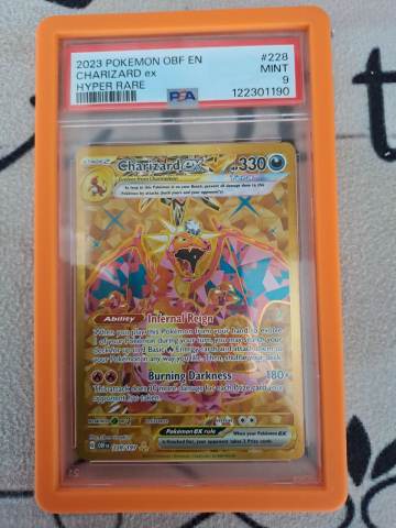 charizard hyper rare pokemon card - ex 228/197 - Obsidian Flames - Celebrate the legacy of your favorite tabletop game with this Charizard EX 2023 Pokemon Obsidian Flames Hyper Rare #228 PSA Authenticated 9 Card 0294 Mega Charizard Y ex