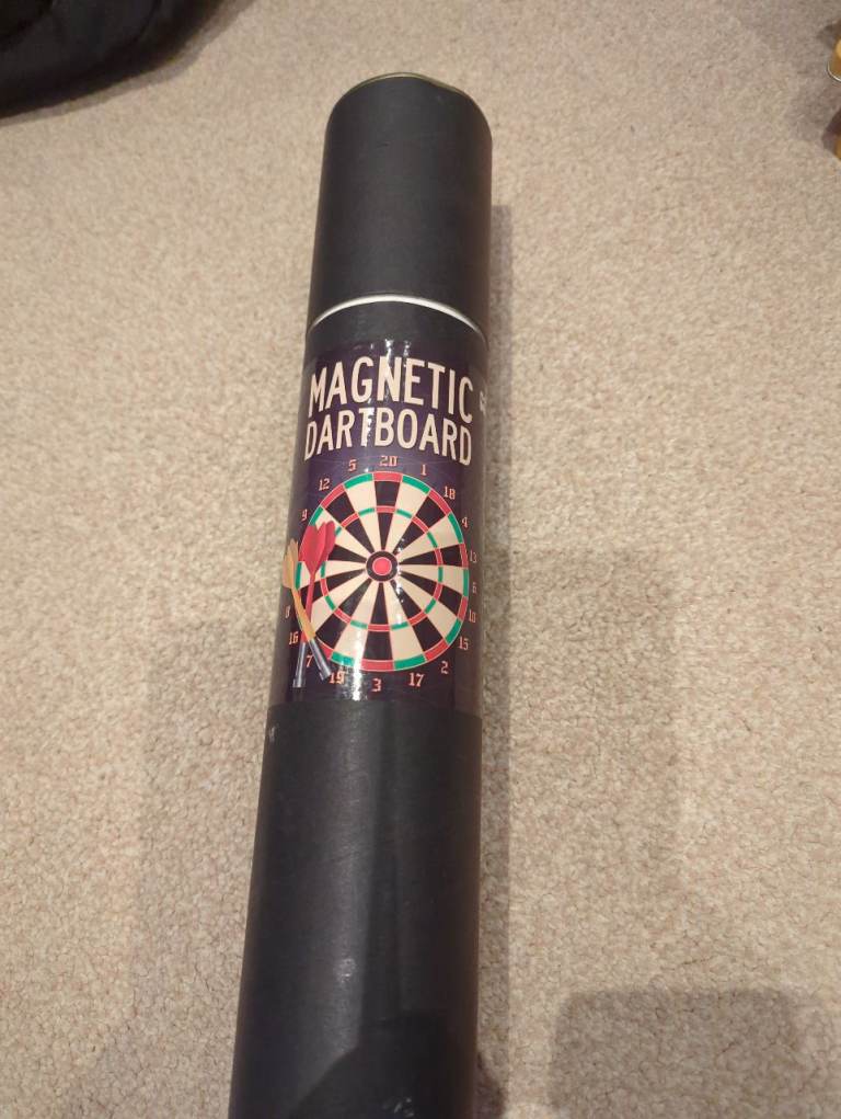 Unused Magnetic Dart Board with Darts