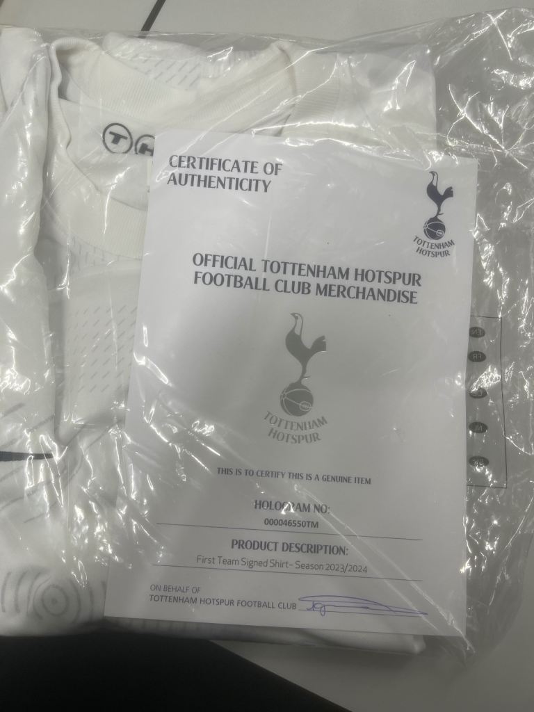 Signed First Team Tottenham FC shirt