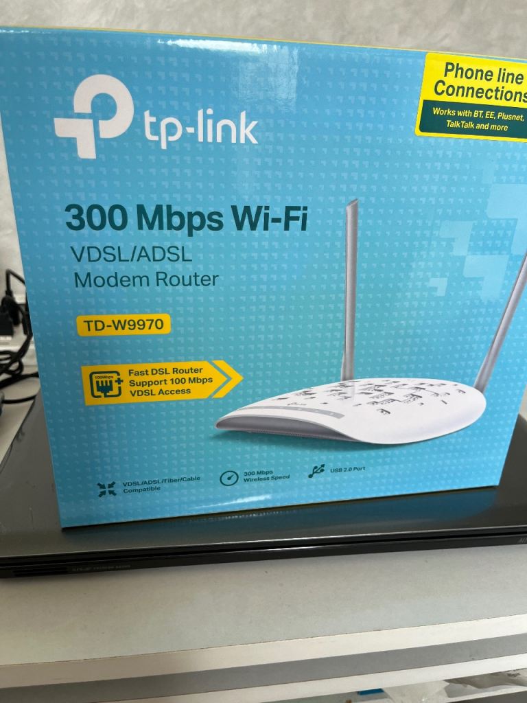 TP-Link TD-W9970 300 Mbps Wi-Fi VDSL/ADSL Modem Router – NEW