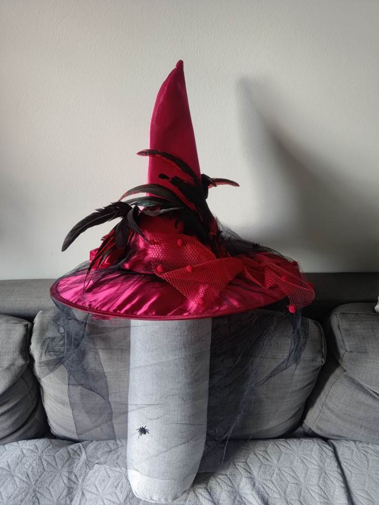 Halloween witch red maroon fancy dress party hat