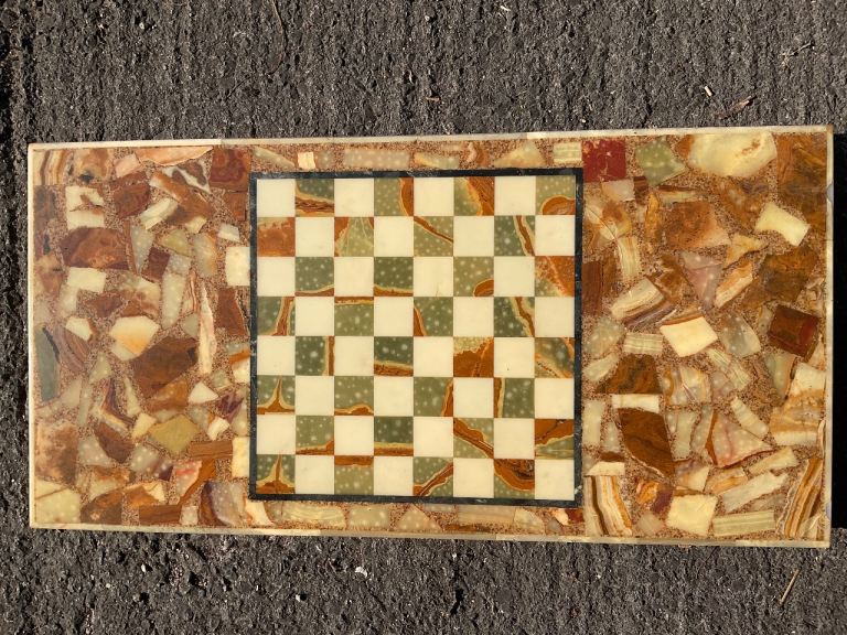 Stone Chess Board – Unique, Multicoloured Onyx Design