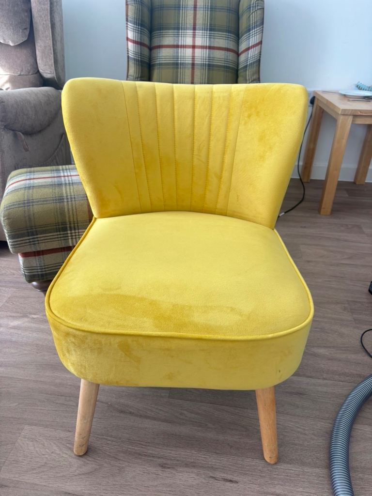 Yellow Velvet Dressing Table Chair / Accent Chair