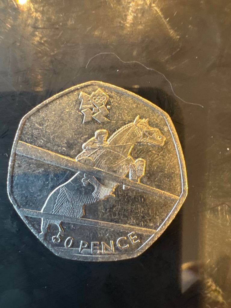 Rare London 2012 Olympic 50p Coin – Equestrian Design