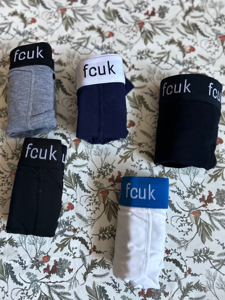 FCUK 5 pieces boxer size medium 