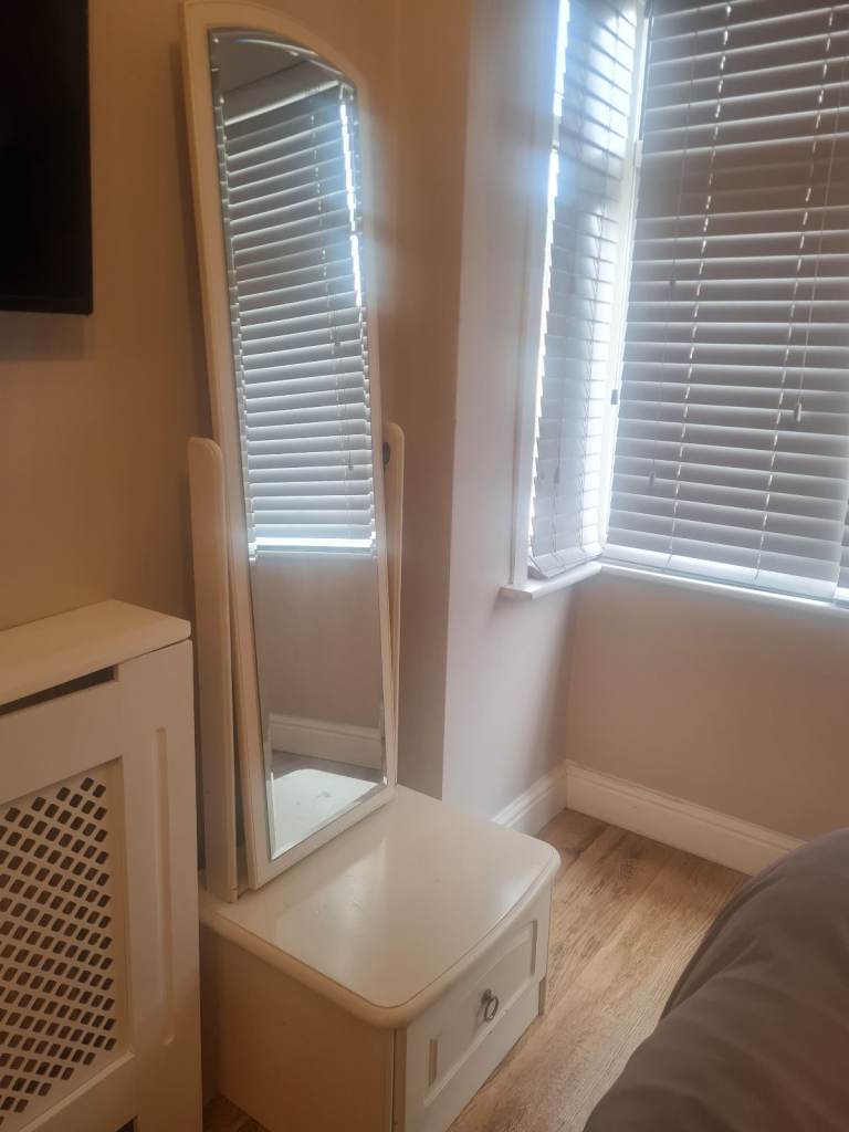 Tall bedroom mirror and drawer