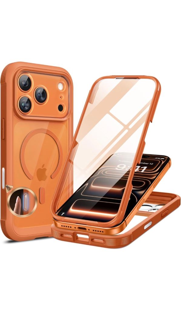 New Orange iPhone 17 Pro Case with Screen Protector