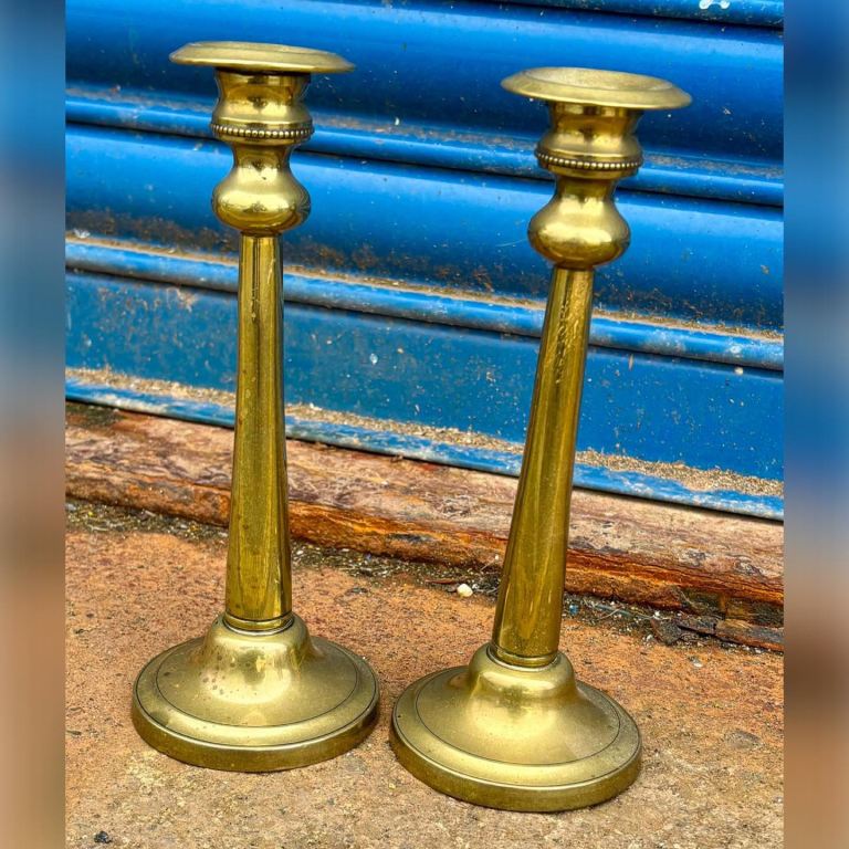 Pair of Antique Brass Candlesticks £22