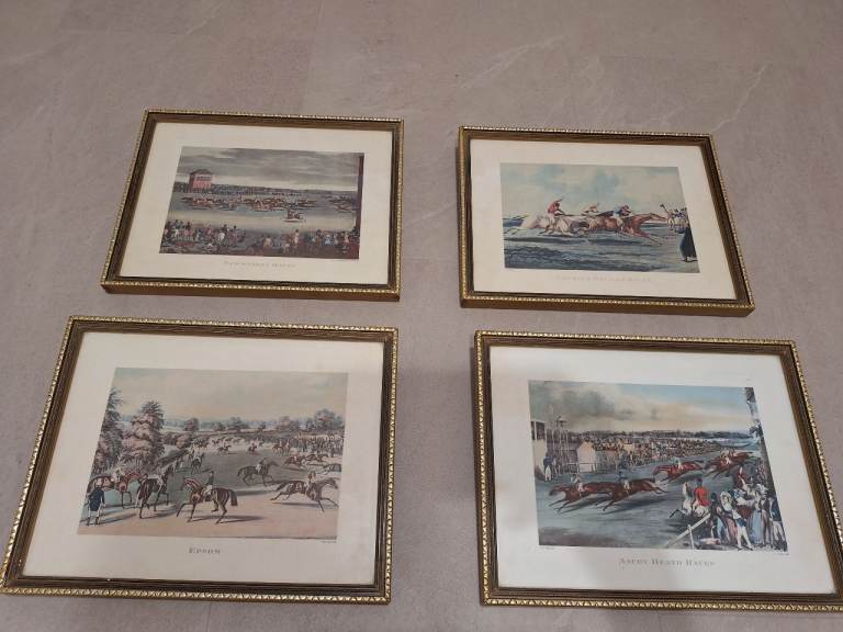 Set of 4 Framed James Pollard Horse Racing Prints