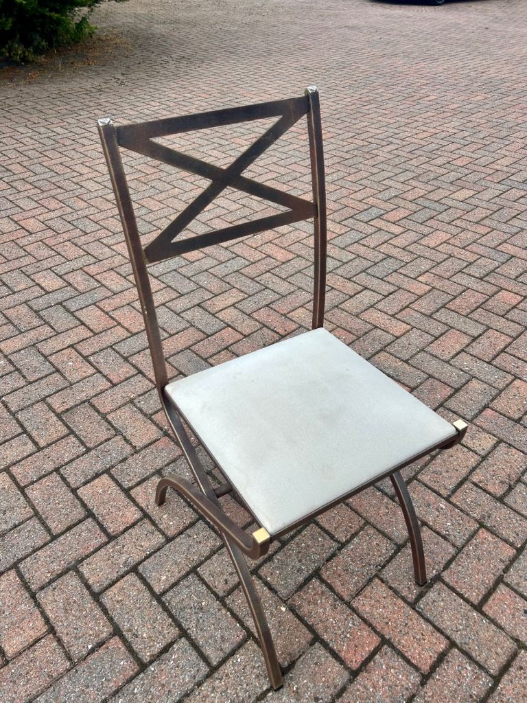 Metal Frame Chair with X-Back