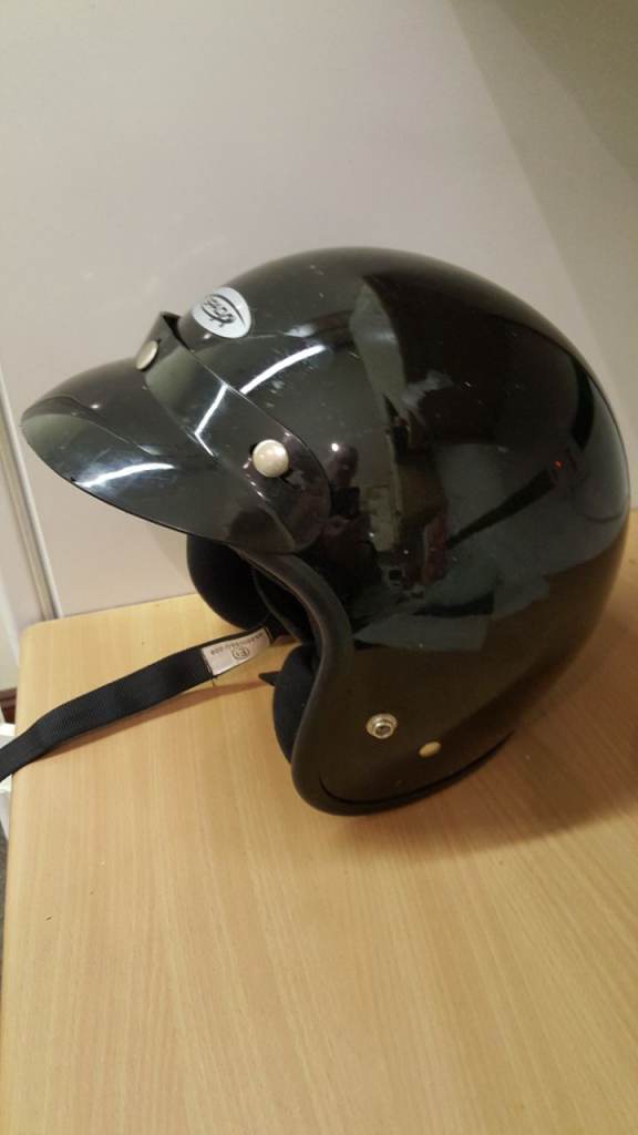 Spada open face crash helmet size Large and in black 