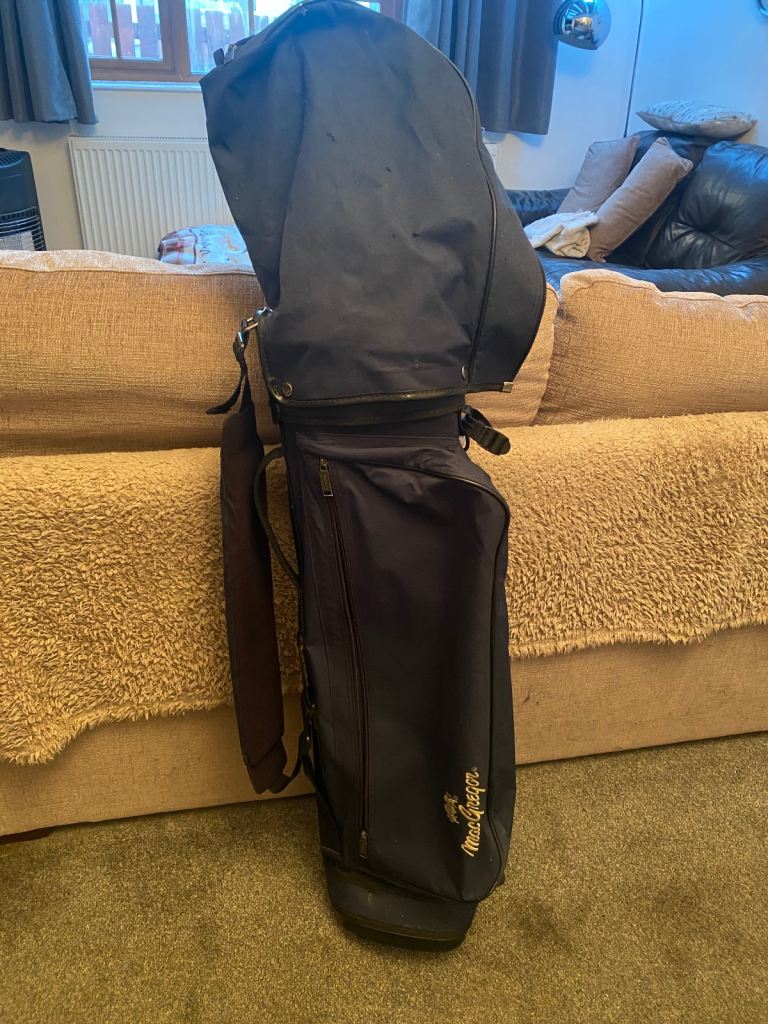 Vintage Circa 1980s MacGregor 6 Partition Golf Carry Bag With Strap and Rainhood