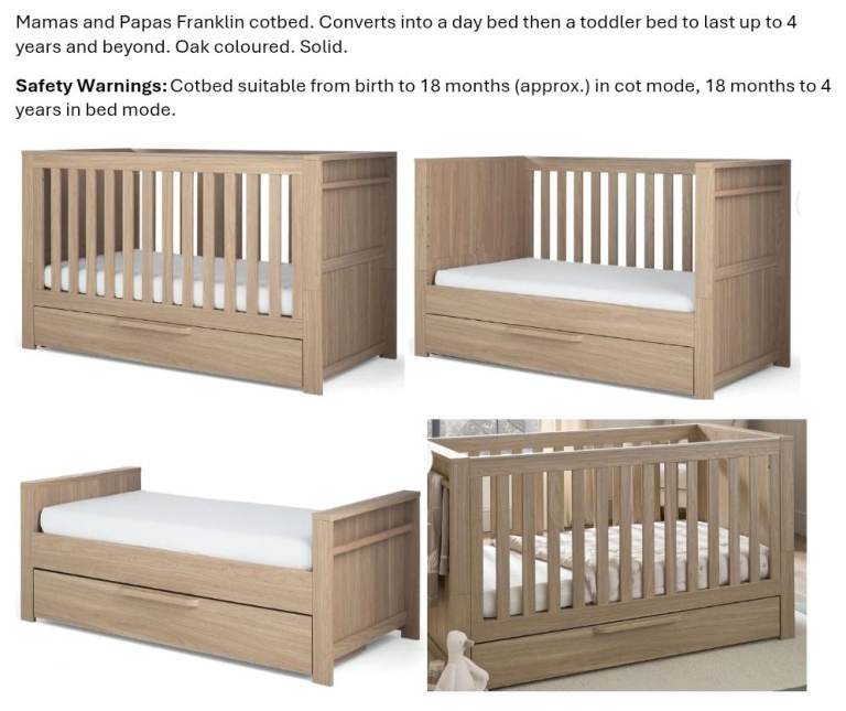 Mamas & Papas Franklin cot bed